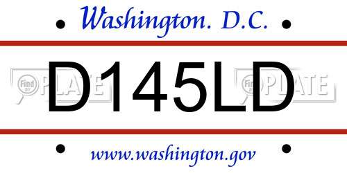 D145LD District Of Columbia License Plate