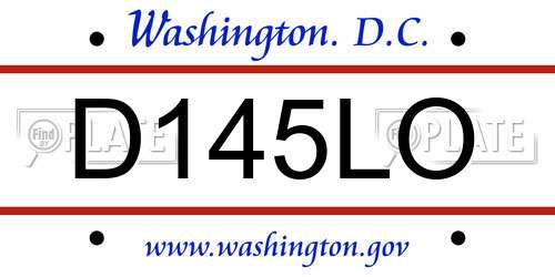 D145LO District Of Columbia License Plate
