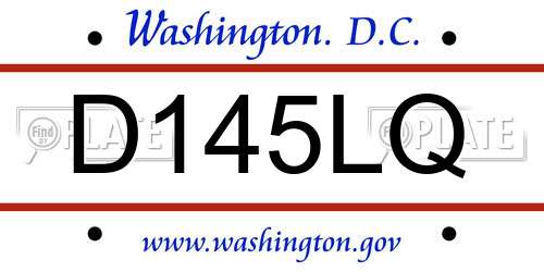 D145LQ District Of Columbia License Plate