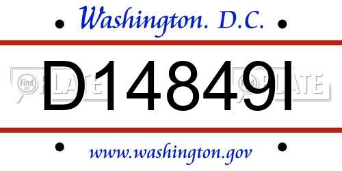 D14849I District Of Columbia License Plate