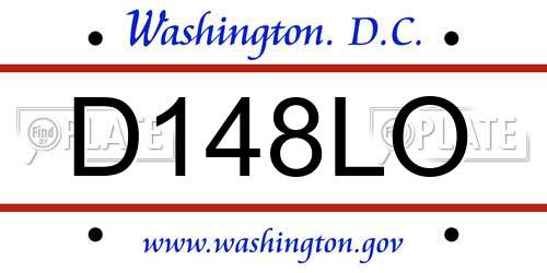 D148LO District Of Columbia License Plate