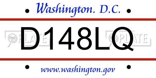 D148LQ District Of Columbia License Plate