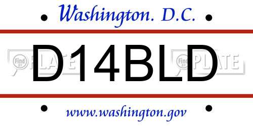 D14BLD District Of Columbia License Plate