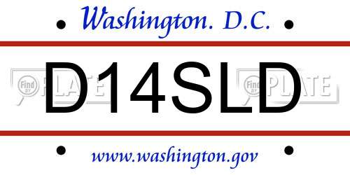 D14SLD District Of Columbia License Plate
