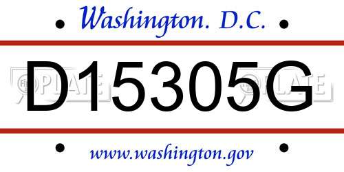 D15305G District Of Columbia License Plate
