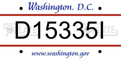D15335I District Of Columbia License Plate