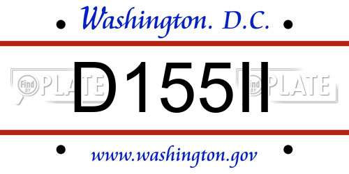 D155II District Of Columbia License Plate