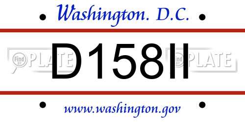 D158II District Of Columbia License Plate
