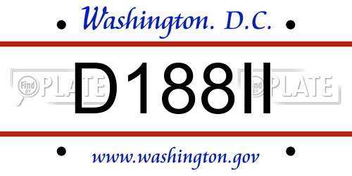 D188II District Of Columbia License Plate