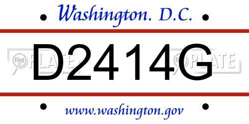 D2414G District Of Columbia License Plate