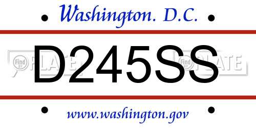 D245SS District Of Columbia License Plate