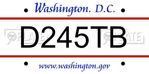 D245TB District Of Columbia License Plate