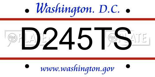D245TS District Of Columbia License Plate