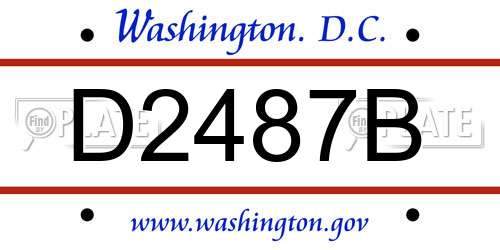 D2487B District Of Columbia License Plate