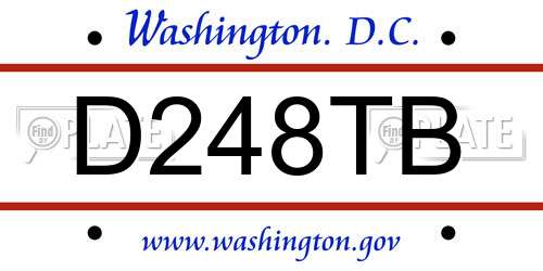 D248TB District Of Columbia License Plate