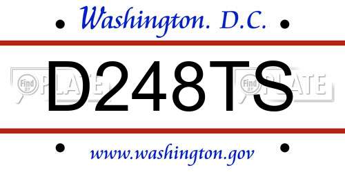 D248TS District Of Columbia License Plate