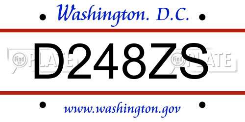 D248ZS District Of Columbia License Plate