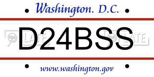 D24BSS District Of Columbia License Plate