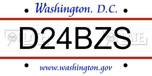 D24BZS District Of Columbia License Plate