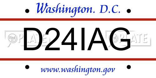 D24IAG District Of Columbia License Plate