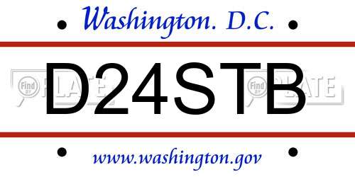 D24STB District Of Columbia License Plate