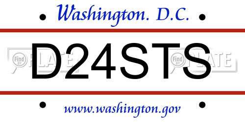 D24STS District Of Columbia License Plate