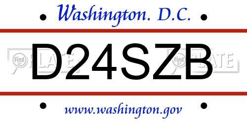 D24SZB District Of Columbia License Plate