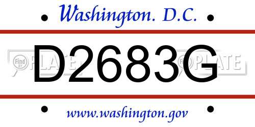 D2683G District Of Columbia License Plate