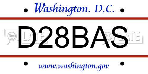 D28BAS District Of Columbia License Plate