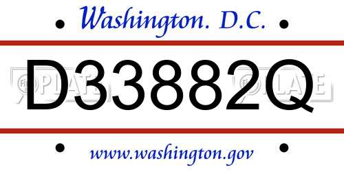 D33882Q District Of Columbia License Plate
