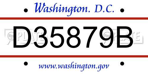 D35879B District Of Columbia License Plate