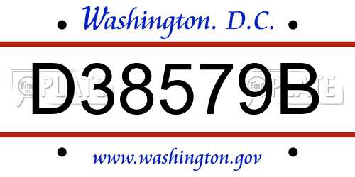 D38579B District Of Columbia License Plate