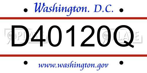 D40120Q District Of Columbia License Plate