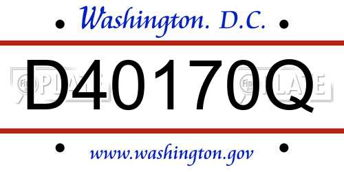 D40170Q District Of Columbia License Plate