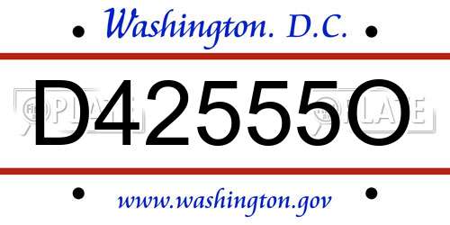 D42555O District Of Columbia License Plate