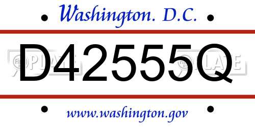 D42555Q District Of Columbia License Plate