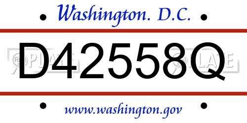 D42558Q District Of Columbia License Plate