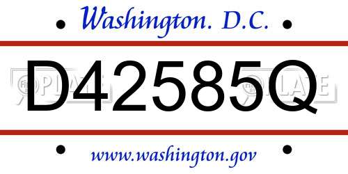 D42585Q District Of Columbia License Plate
