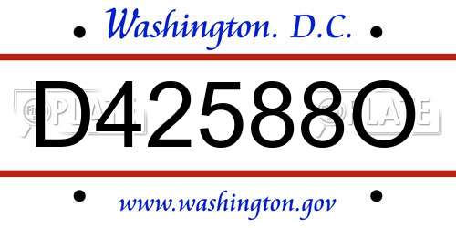 D42588O District Of Columbia License Plate