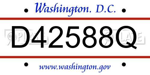 D42588Q District Of Columbia License Plate
