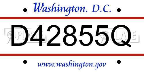 D42855Q District Of Columbia License Plate