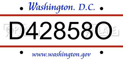 D42858O District Of Columbia License Plate