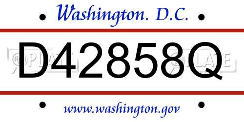 D42858Q District Of Columbia License Plate