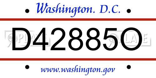 D42885O District Of Columbia License Plate