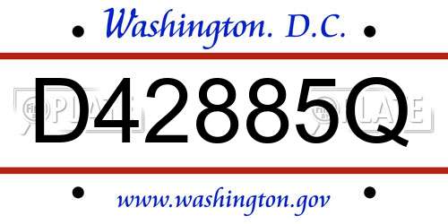 D42885Q District Of Columbia License Plate