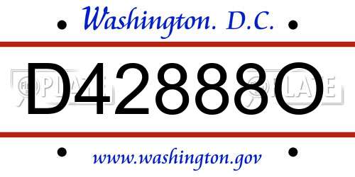 D42888O District Of Columbia License Plate
