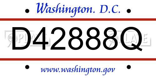 D42888Q District Of Columbia License Plate