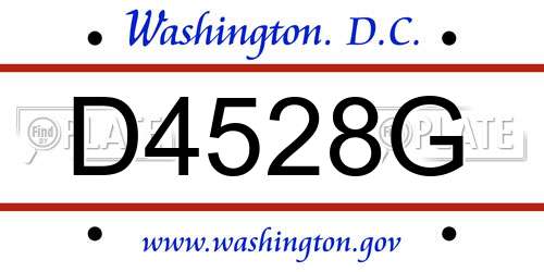 D4528G District Of Columbia License Plate