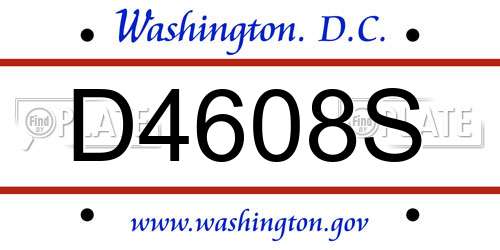 D4608S District Of Columbia License Plate