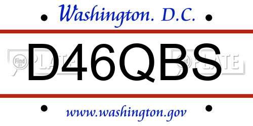 D46QBS District Of Columbia License Plate